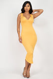 Split Neck Bodycon Dress