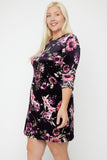 Velvet Dress Featuring A Lovely Floral Print