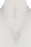 V Shape Dangle Rhinestone Necklace