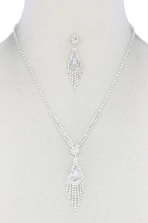 Rhinestone Dangle Pendant Necklace