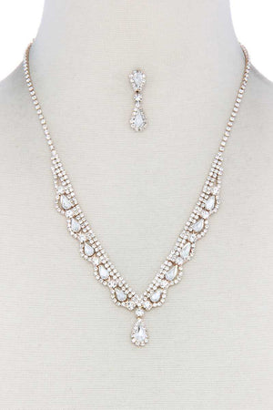 Teardrop Shape Rhinestone Necklace