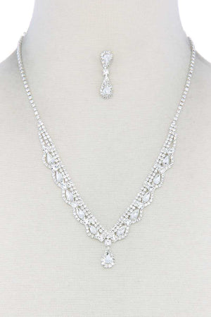 Teardrop Shape Rhinestone Necklace