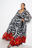 Zebra Printed Maxi Dress