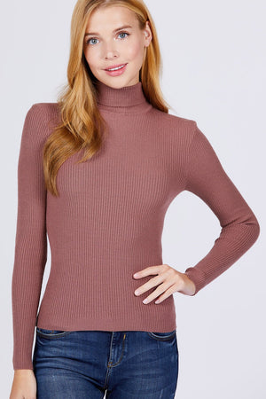 Turtle Neck Viscose Rib Sweater