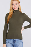 Turtle Neck Viscose Rib Sweater