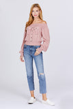 Front Pocket Off Shoulder Top