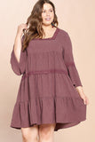 Solid Loose-fit Woven Babydoll Dress