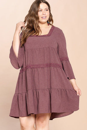 Solid Loose-fit Woven Babydoll Dress