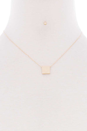 Square Pendant Dainty Necklace