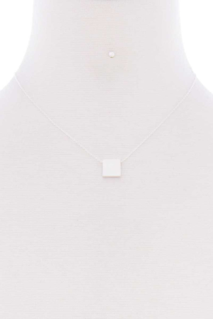 Square Pendant Dainty Necklace