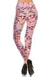 Floral Printed High Waisted Knit Leggings In Skinny Fit With Elastic Waistband