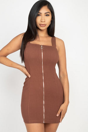 Front Zip Mini Dress