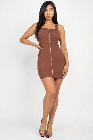 Front Zip Mini Dress