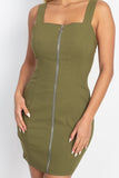 Front Zip Mini Dress