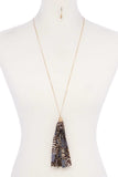 Animal Print Pattern Tassel Necklace