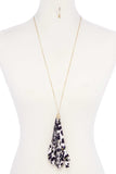 Animal Print Pattern Tassel Necklace