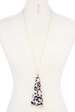 Animal Print Fabric Tassel Necklace