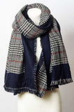 Reversible Tartan Plaid Oversized Blanket Scarf