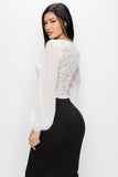 Bell Sleeve Lace Back Crop Top