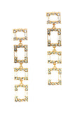 Square Rhinestone Drop Earring