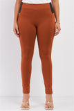 Plus Rubber Side Detail Lace Side Leg Legging Slim Pants