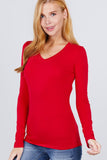 Cotton Jersey V-neck Top