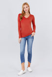 Cotton Jersey V-neck Top