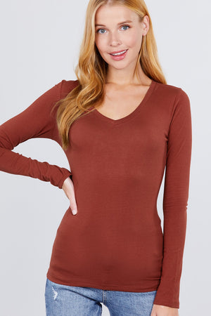 Cotton Jersey V-neck Top