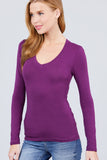 Cotton Jersey V-neck Top