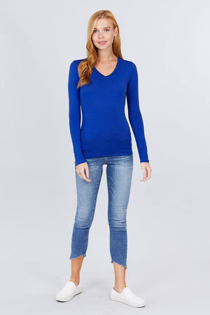 Cotton Jersey V-neck Top