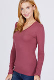 Cotton Jersey V-neck Top