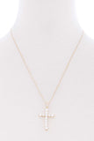 Stone Cross Pendant Necklace