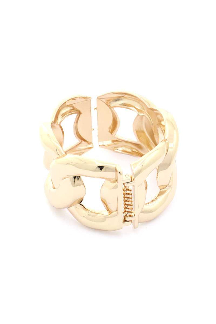 Wide Cuban Link Cuff Bracelet