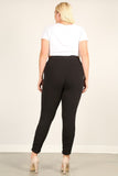 Plus Size Solid High Rise, Fitted Leggings With An Elastic Waistband And Ruched Pants