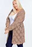 Textured Long Sleeve Long Cardigan