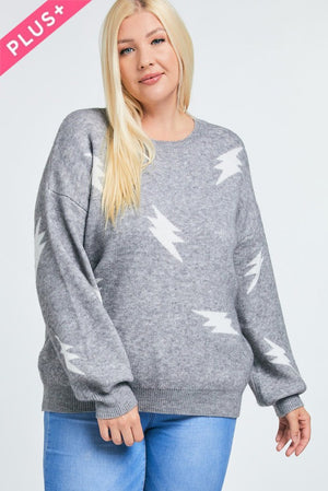 Printed Oversize Knit Sweater