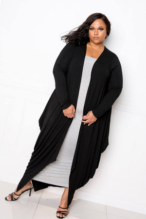 Bubbled Hem Waterfall Cardigan