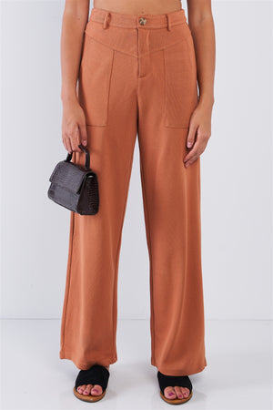 High Waisted Stretchy High Quality Casual Pant Relaxed Fit Camel Pant