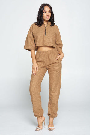 Brown Top And Pant Set