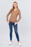 V-neck Sweater W/rivet Button