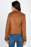 Suede Faux Fur Moto Jacket