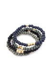 Painted Wooden Bead Stackable Stretch Bracelet