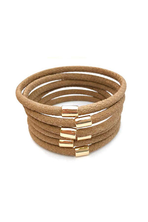 Multi Faux Leather Bangle Bracelet