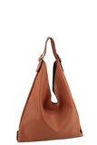 Smooth Textured Buckle Hobo Bag