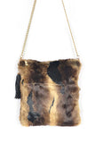 Tiger Print Fur Foldable Clutch