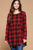 Soft Knit Buffalo Plaid Tunic Top