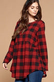 Soft Knit Buffalo Plaid Tunic Top