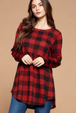 Soft Knit Buffalo Plaid Tunic Top