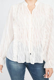 Semi Sheer Ruffle Blouse