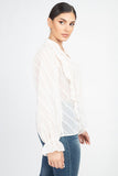 Semi Sheer Ruffle Blouse